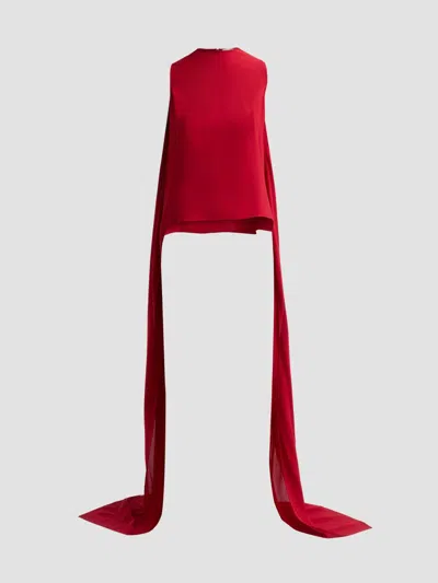 Michael Kors Women's Opera Wool Blouse In Ruby