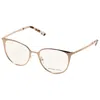 Michael Kors Women's Lil 53mm Shiny Rose Gold Opticals Mk3017-1108-53 In Neutral