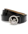Michael Kors Women's Pave Logo Belt In Black