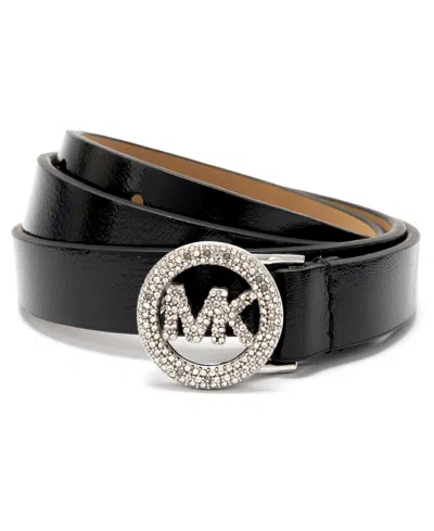 Michael Kors Women's Pave Logo Belt In Black