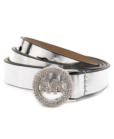 Michael Kors Women's Pave Logo Belt In Gray
