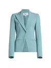 Michael Kors Sabrina Single-button Stretch Wool Blazer In Green
