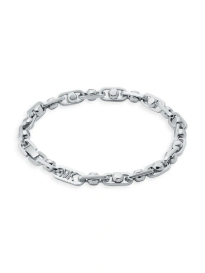 Michael Kors Astor Precious Metal-plated Brass Link Bracelet In Silver