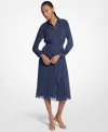 Michael Kors Women's Pleated Shirt Dress In Blue