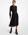 Michael Kors Women's Pleated Shirt Dress In Multi