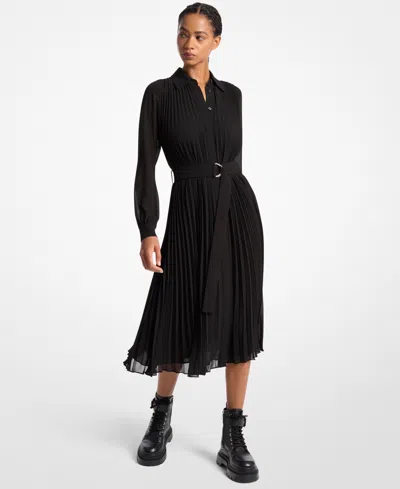 Michael Kors Women's Pleated Shirt Dress In Multi