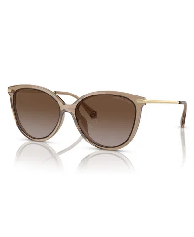 Michael Kors Women's Polarized Sunglasses, Dupont Mk2184u In Brown Transparent