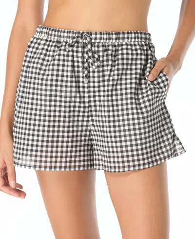 Michael Kors Women's Pull-on Swim Cover Up Shorts In Black