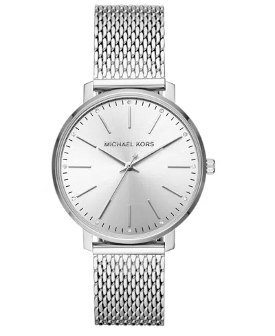 Michael Kors Women's Pyper Stainless Steel Mesh Bracelet Watch 38mm In Silver