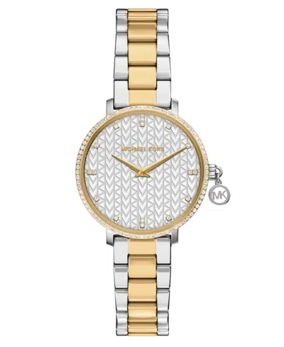 Michael Kors Women's Pyper Two-hand Two-tone Stainless Steel Watch, 32mm In Silver