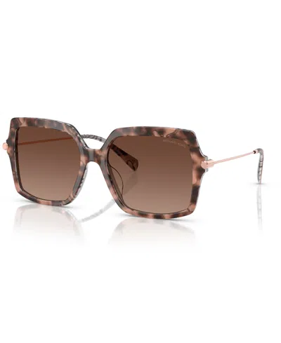 Michael Kors Women's Quogue Polarized Sunglasses, Mk2247u In Pink Tortoise