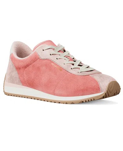 Michael Kors Rhodes Color-block Suede Trainer In Pink