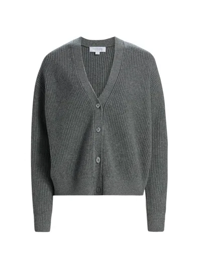 Michael Kors Women's Ribbed Cashmere Cardigan In Gray