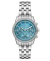Michael Kors Women's Bryant Blue Dial Watch In Silver-tone