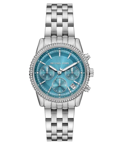 MICHAEL KORS WOMEN'S BRYANT CHRONOGRAPH SILVER-TONE STAINLESS STEEL WATCH, 35MM