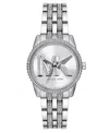 Michael Kors Women's Ritz Chronograph Silver-tone Stainless Steel Watch, 35mm In Silver-tone