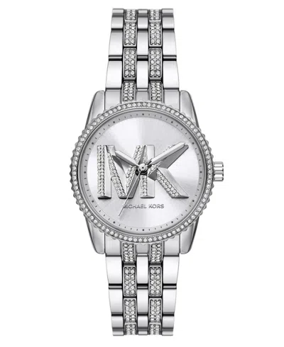 Michael Kors Women's Ritz Chronograph Silver-tone Stainless Steel Watch, 35mm In Metallic