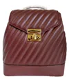 Michael Kors Women's Rose Vegan Leather Chain Ackpack In Red
