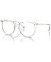 Michael Kors Women's Round Eyeglasses, Mk4106u 54 In Clear Transparent