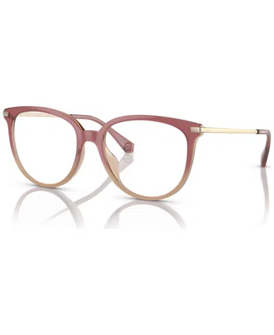 Michael Kors Women's Round Eyeglasses, Mk4106u 54 In Dusty Rose Light Brown