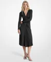 Michael Kors Ruched Stretch Matte Jersey Dress In Black