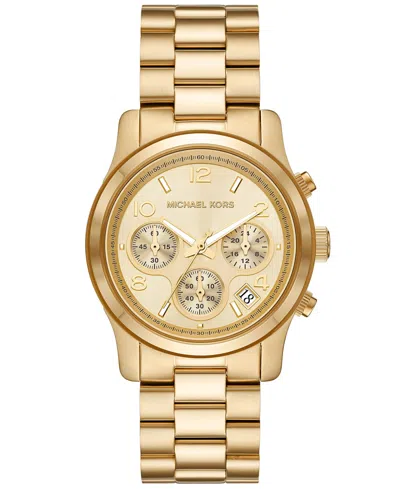 Michael Kors Women's Runway Chronograph Gold-tone Stainless Steel Bracelet Watch, 38mm