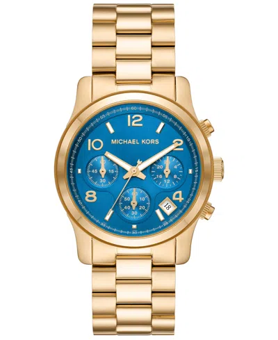 Michael Kors Women's Runway Quartz Chronograph Gold-tone Stainless Steel Watch 38mm