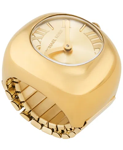 Michael Kors Women's Rylee Two-hand Gold-tone Stainless Steel Watch Ring 24mm
