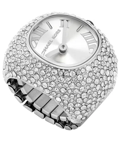 Michael Kors Women's Rylee Two-hand Stainless Steel Watch Ring 24mm In Silver-tone