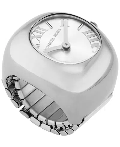 Michael Kors Women's Rylee Two-hand Stainless Steel Watch Ring 24mm In Silver-tone