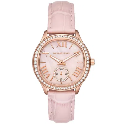 Michael Kors Women's Sage Three-hand Blush Croco Embossed Leather Watch 38mm