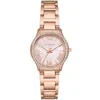 Michael Kors Mini Sage Pavé Rose Gold-tone Watch In Multi