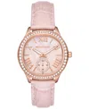 Michael Kors Women's Sage Three-hand Blush Croco Embossed Leather Watch 38mm In Blush