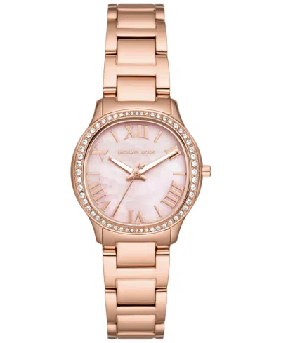 MICHAEL KORS WOMEN'S SAGE THREE-HAND ROSE GOLD-TONE STAINLESS STEEL WATCH 31MM