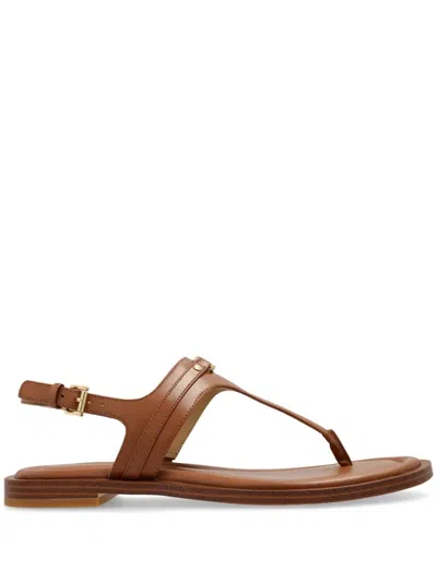 Michael Kors Mandy T-strap Sandals In Brown