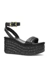 Michael Kors Sandra Straw Platform Sandal In Black
