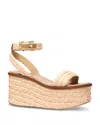Michael Kors Sandra Straw Platform Sandal In Natural