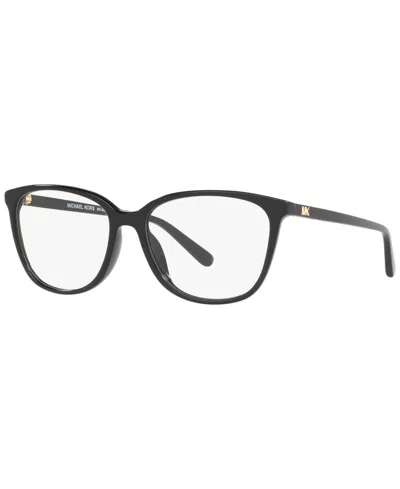 Michael Kors Women's Santa Clara Rectangle Eyeglasses, Mk4067u55-o In Black
