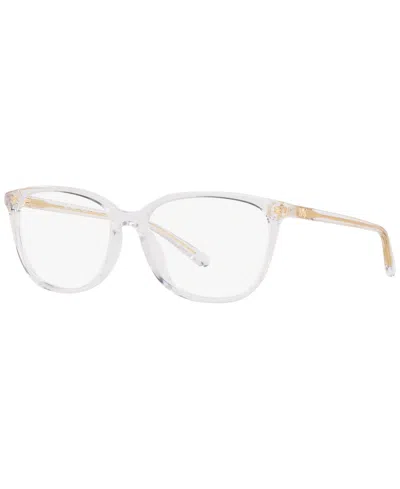 Michael Kors Women's Santa Clara Rectangle Eyeglasses, Mk4067u55-o In Transparent