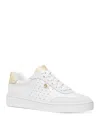 Michael Kors Scotty Sneakers In White Suede And Leather In White/gold