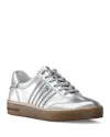 Michael Kors Scotty Embellished Metallic Leather Sneaker In Metallic