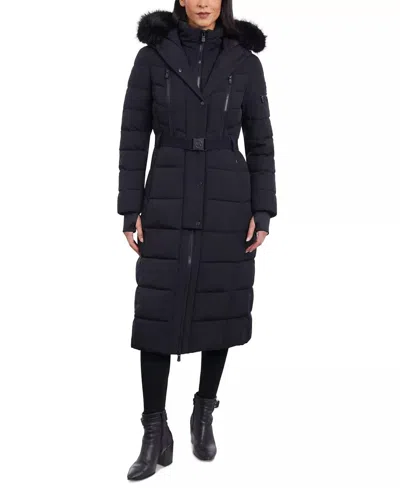Michael Kors Women's Scuba Belted Maxi Coat In Black