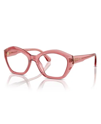 Michael Kors Women's Seaside Eyeglasses, Mk4116u In Rose Transparent