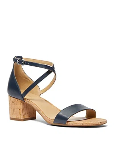 Michael Kors Women's Serena Flex Crisscross High Heel Sandals In Navy