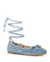 Michael Kors Shae Flex Suede Ballet Flat In Blue
