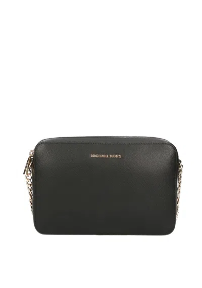 Michael Kors Ginny Leather Crossbody Bag In Black