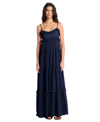 Michael Kors Tiered Maxi Dress In Blue