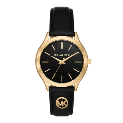 Michael Kors Women's Slim Runway Black Dial Watch
