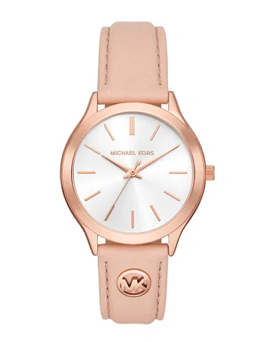 Michael Kors Women's Slim Runway Watch In Brown
