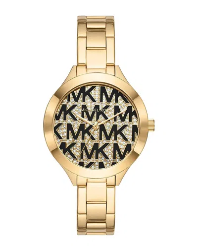 Michael Kors Women's Slim Runway Watch In Gold